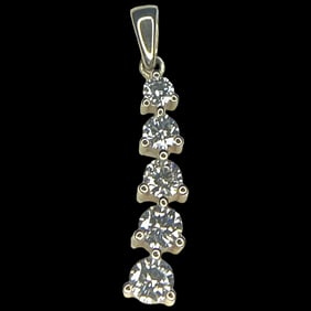 14k Five Diamond Pendant 1 Carat
