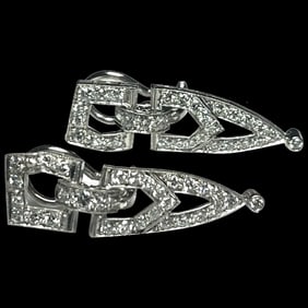Vintage Platinum Diamond Art Deco Earrings