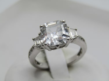 Silpada Sterling CZ Engagement Ring, Sz. 6. 1990's-2000's