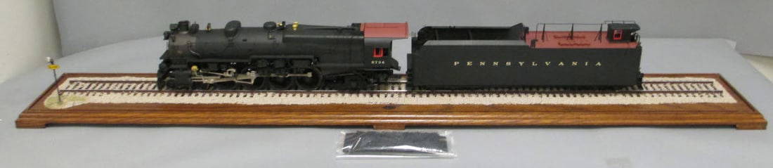 Fine Art Models 1:32 (gauge 1) BRASS Pennsylvania M1a 4-8-2 Steam Loco & Tender,c10 in c10 box,: Fine Art Models 1:32 (gauge 1) BRASS Pennsylvania M1a 4-8-2 Steam Loco & Tender,c10 in c10 box, Pennsylvania Railroad 4-8-2 Steam Locomotive & Tender #6797 Includes Display case (Base has Ballast and