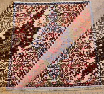 Persian BIJAR RUG 2.2x2.5: Title: Persian BIJAR RUG 2.2x2.5 Description:OLD,ANTIQUE HIGHLY DETAILED FINE VILLAGE WOVEN KORK WOOL_HIGH KPSI WOVEN Persian BIJAR ORIENTAL RUG.........Highly detailed allover design pattern surround