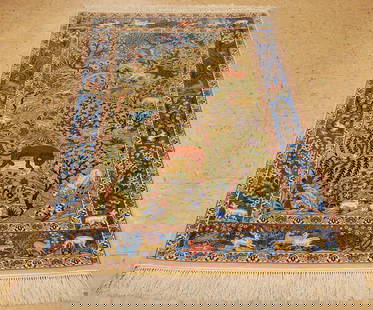 Persian ISFAHAN RUG 3.5x5.1: Title: Persian ISFAHAN RUG 3.5x5.1 Description:PRIVATE COLLECTION OLD SEMI ANTIQUE PRE REVOLUTION WOVEN DURING LATE SHAH ERA