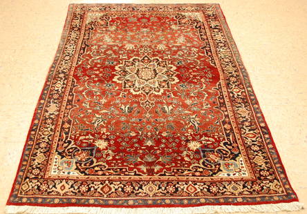 Persian BIJAR RUG 4.1x6.9: Title: Persian BIJAR RUG 4.1x6.9Description:OLD,ANTIQUE FINE Persian BIJAR ORIENTAL RUG with HIGH KPSI and exact size of 4'