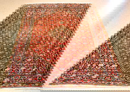Persian BIJAR RUG 4.2x6.5: Title: Persian BIJAR RUG 4.2x6.5 Description:OLD,ANTIQUE COLORFUL DETAILED FINE VILLAGE WOVEN Persian BiJAR ORIENTAL RUG..Detailed design pattern Natural Vegetable dye wool woven on cotton foundation
