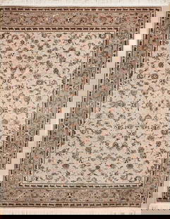 Hand Knotted Sino-Tabriz Beige Wool Oriental Rug 8' x 10': Title:Hand Knotted Sino-Tabriz Beige Wool Oriental Rug 8' x 10' Description:&#8226; Rug Number: 26003 &#8226; Country of Origin: China &#8226; Style, Design: Persian Tabriz, All-Over, Traditional &#82