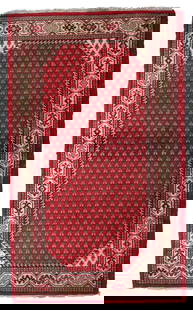 Handmade vintage Indian Seraband rug 3' x 5.2' (92cm x 161cm) 1970s: Title: Handmade vintage Indian Seraband rug 3' x 5.2' (92cm x 161cm) 1970s Origin:India Dimension: 3' x 5.2' (92cm x 161cm) Materials:wool Year:1970s Description:Handmade vintage Indian Seraband rug i