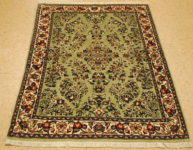 Persian SARUK RUG 3.5x4.11: Title: Persian SARUK RUG 3.5x4.11 Description:OLD,ANTIQUE HIGHLY DETAILED_KORK WOOL_HIGH KPSI Persian SAROUK oriental RUG ....size is a unique 3' 5" x 4' 11" ...........Magnificent colours throughout