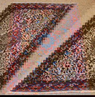 Persian SAROUK RUG 2.2x3.2: Title: Persian SAROUK RUG 2.2x3.2 Description:OLD,ANTIQUE HIGH KPSI_KORK WOOL FINE CLASSIC Persian SAROUK FARAKHAN ORIENTAL RUG .......size is a unique 2' 2" x 3' 2" .....................Highly detail