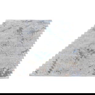 Ivory Large Elements with Pastels Modern Silk with Textured Wool Rug: Title: Ivory Large Elements with Pastels Modern Silk with Textured Wool Rug Description: This is a truly genuine one-of-a-kind. It has been Knotted for months and months in the centuries-old weaving c