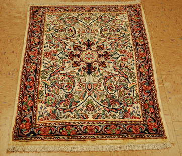 Persian BIJAR RUG 2'5"x3'6": Title: Persian BIJAR RUG 2'5"x3'6" Description:OLD,ANTIQUE HIGHLY DETAILED FINE KORK WOOL_HIGH KPSI Persian BIJAR ORIENTAL RUG.........Highly detailed Floral design pattern surrounded by a beautifully