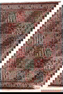 Vintage Persian Qum style rug 8' x 11.5' (245cm x 352cm) 1970s: Title: Vintage Persian Qum style rug 8' x 11.5' (245cm x 352cm) 1970s Origin:India Dimension: 8' x 11.5' (245cm x 352cm) Materials:wool Year:1970s Description:Vintage Indian rug with Qum garden design