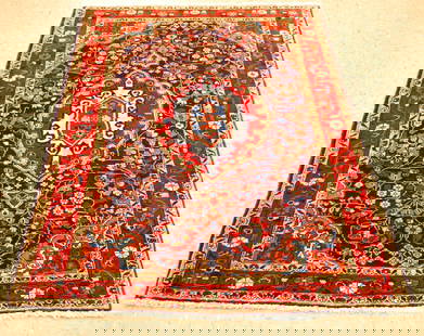 Persian SAROUK RUG 3'5" x 5'1": Title: Persian SAROUK RUG 3'5" x 5'1" Description:OLD,ANTIQUE HIGHLY DETAILED KORK WOOL FINE Persian SAROUK FARAHAN ORIENTAL RUG ................size is a unique 3' 5" x 5' 1"...........Floral design