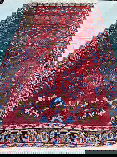 Hand Knotted Persian Sarouk Rug 4.9x2.7 ft: Title: Hand Knotted Persian Sarouk Rug 4.9x2.7 ft Description:Hand Knotted Persian Sarouk Rug 4.9x2.7 ft Size: 4.9x2.7ft Circa:1980 Origin:Iran Material:100 % Wool Reserve: $200.00 Shipping: Domestic: