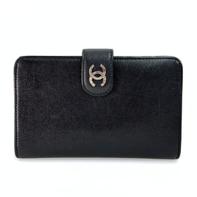 CHANEL Caviar black leather wallet