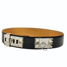 HERMES Collier de Chien belt in black leather