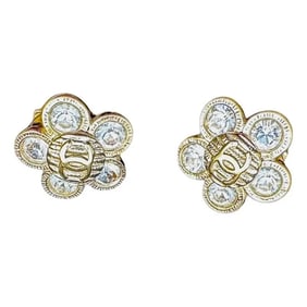 CHANEL CRYSTAL FLOWER CC CLIP-ON