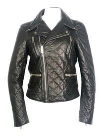 GUCCI Leather Moto Jacket w/ Pearls Size 44