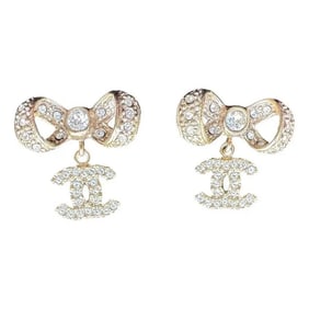 CHANEL BOW CC CRYSTAL EARRINGS