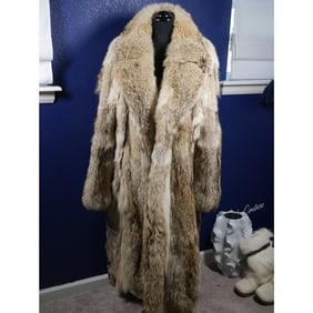 Amazing 2 in 1 Mens Coyote Fur Coat Jacket Jacket & full length!!