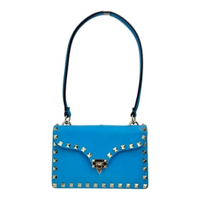 VALENTINO Rockstud mini shoulder bag in turquoise leather