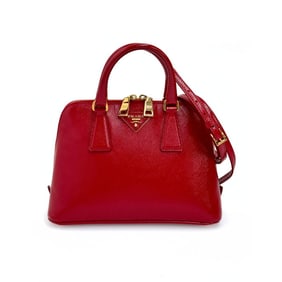 PRADA Promenade shoulder bag in red patent leather