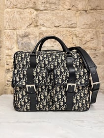 DIOR "Oblique" Travel Bag with Double Pocket and Adjustable Shoulder Strap - Late 90s