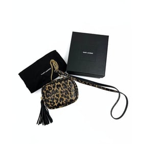 SAINT LAURENT mini Lou bag in spotted leather