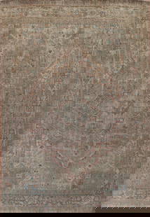 Antique Vegetable Dye Heriz Persian Area Rug 9x12: Title: Antique Vegetable Dye Heriz Persian Area Rug 9x12 Description:A Beautiful Genuine Iran ( Persia ) Heriz rug is Hand Knotted by skillful weavers in Iran ( Persia ) with
