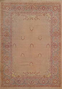 Antique Vegetable Dye Oushak Persian Area Rug 8x12: Title: Antique Vegetable Dye Oushak Persian Area Rug 8x12 Description:A Beautiful Genuine Iran ( Persia ) Oushak rug is Hand Knotted by skillful weavers in Iran ( Persia ) with