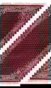 Handmade vintage Indian Seraband rug 3' x 5.3' (94cm x 163cm) 1970s: Title: Handmade vintage Indian Seraband rug 3' x 5.3' (94cm x 163cm) 1970s Origin:India Dimension: 3' x 5.3' (94cm x 163cm) Materials:wool Year:1970s Description:Handmade vintage Indian Seraband rug i