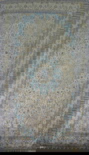 Antique Vegetable Dye Nain Persian Large Rug 13x21: Title: Antique Vegetable Dye Nain Persian Large Rug 13x21 Description:A Beautiful Genuine Iran ( Persia ) Nain rug is Hand Knotted by skillful weavers in Iran ( Persia ) with 100% Silk Ma