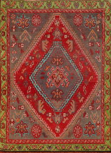 Vintage Wool Antique Qashqai Persian Rug 3x5: Title: Vintage Wool Antique Qashqai Persian Rug 3x5 Description:A Beautiful Genuine Iran ( Persia ) Qashqai rug is Hand Knotted by skillful weavers in Iran ( Persia ) with