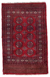 Handmade vintage Indian Seraband rug 3.2' x 4.9' (100cm x 151cm) 1950s: Title: Handmade vintage Indian Seraband rug 3.2' x 4.9' (100cm x 151cm) 1950s Origin:India Dimension: 3.2' x 4.9' (100cm x 151cm) Materials:wool Year:1950s Description:Handmade vintage Uzbek Bukhara r