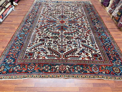 Antique all over Persian Heriz Rug-4837: Title: Antique all over Persian Heriz Rug-4837 Description:Beautiful antique allover floral Heriz rug from northwest persia, size 7 ft. 8 inches by 11 ft. 8 inches, circa 1930, excellent condition wit