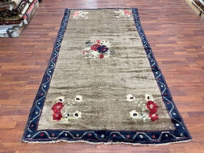 Antique Tirkish Camel hair rug- 1121: Title: Antique Tirkish Camel hair rug- 1121 Description:Beautiful camel hair Turkish rug from central Turkey, size 4 ft. 9 inches by 8 ft. 10 inches, circa 1930 in excellent condition. Origin: Turkey