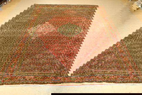 Persian BIJAR RUG 6'8" x 9'5": Title: Persian BIJAR RUG 6'8" x 9'5" Description:OLD,ANTIQUE FINE COLORFUL HIGHLY DETAILED CLASSIC VILLAGE WOVEN Persian BIJAR RUG with exact Room size of 6' 8" x 9' 5" Allover Detailed Herati design