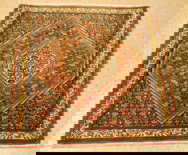 Persian BIJAR RUG 2'7"X2'9": Title: Persian BIJAR RUG 2'7"X2'9" Description:OLD,ANTIQUE HIGHLY DETAILED FINE VILLAGE WOVEN KORK WOOL_HIGH KPSI WOVEN Persain BIJAR ORIENTAL RUG.........Highly detailed allover design pattern ......