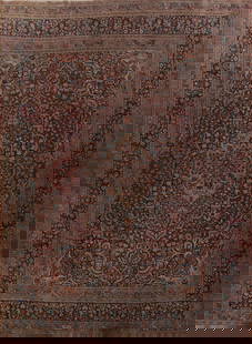 Pre-1900 Vegetable Dye Signed Mashad Persian Area Rug 10x13: Title: Pre-1900 Vegetable Dye Signed Mashad Persian Area Rug 10x13 Description:A Beautiful Genuine Iran ( Persia ) Mashad (Signed) rug is Hand Knotted by skillful weavers in Iran ( Persia