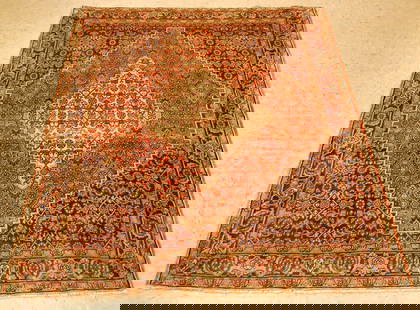 Persian BIJAR RUG 3'6" x 5'2": Title: Persian BIJAR RUG 3'6" x 5'2" Description:OLD,ANTIQUE HIGHLY DETAILED FINE KORK WOOL_HIGH KPSI Persian BIJAR ORIENTAL RUG.........Highly detailed Floral design pattern surounded by a beautifull