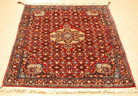 Persian BIJAR RUG 3'10" x5': Title: Persian BIJAR RUG 3'10" x5' Description:OLD,ANTIQUE HIGHLY DETAILED HERATI (FISH) DESIGN HIGH KPSI_KORK WOOL Persian BIJAR ORIENTAL RUG.........Red field.........TRULY A GORGEOUS EXAMPLE OF THE
