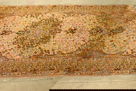 Hand Knotted Oushak Rug 4.8x8.8 ft: Title: Hand Knotted Oushak Rug 4.8x8.8 ft Description:Hand Knotted Oushak Rug 4.8x8.8 ft Size: 4.8x8.8ft Circa:1980 Origin:Iran Material:100 % Wool Reserve: $200.00 Shipping: Domestic: Flat-rate of $1
