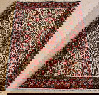 Persian BIJAR RUG 2'5" x 3'4": Title: Persian BIJAR RUG 2'5" x 3'4" Description:OLD,ANTIQUE HIGHLY DETAILED FINE KORK WOOL_HIGH KPSI CLASSIC VILLAGE WOVEN Persian BIJAR ORIENTAL RUG...Highly detailed Floral design pattern surrounde