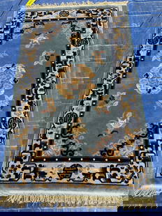 Hand Knotted chinse Rug 3x5 ft: Title: Hand Knotted chinse Rug 3x5 ft Description:Hand Knotted chinse Rug 3x5 ft Size: 3x5ft Circa:1980 Origin:Turkey Material:100 % Wool Reserve: $65.00 Shipping: Domestic: Flat-rate of $95.00 to any