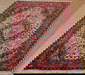 Persian SAROUK RUG 2'9" x 3'6": Title: Persian SAROUK RUG 2'9" x 3'6" Description:OLD HIGHLY DETAILED DESIGN Persian SAROUK FARAHAN ORIENTAL RUG ....HIGH KPSI...KORK WOOL..size is a unique 2'9" x 3'6"......................Wonderful