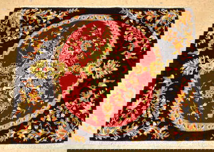 Persian KASHAN RUG 2'5" x 3'1": Title: Persian KASHAN RUG 2'5" x 3'1" Description:OLD,ANTIQUE KURK WOOL_HIGH KPSI FINE Persain KASHAN ORIENTAL RUG .........with an exact size of 2' 5"x 3' 1" .........Detailed floral design over Red