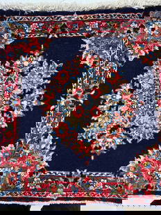 Hand Knotted Persian Sarouk Rug 1.8x1.8 ft: Title: Hand Knotted Persian Sarouk Rug 1.8x1.8 ft Description:Hand Knotted Persian Sarouk Rug 1.8x1.8 ft Size: 1.8x1.8ft Circa:1980 Origin:Turkey Material:100 % Wool Reserve: $100.00 Shipping: Domesti