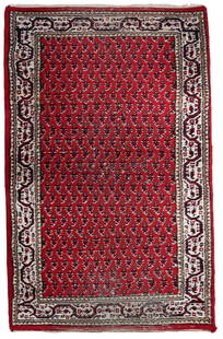 Handmade vintage Indian Seraband rug 3' x 5.1' (93cm x 158cm) 1970s: Title: Handmade vintage Indian Seraband rug 3' x 5.1' (93cm x 158cm) 1970s Origin:India Dimension: 3' x 5.1' (93cm x 158cm) Materials:wool Year:1970s Description:Handmade vintage Indian Seraband rug i