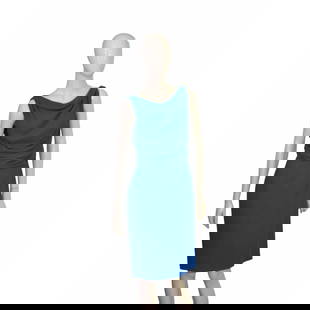 DSquared2 D2 Blue Sleeveless Boat Neckline Draped Top Knee Dress size 44: DSquared DS2 Sleeveless Black Wool Knit Elasticated Mini Dress size M w. Zippers DSquared2 D2 Blue Sleeveless Boat Neckline Draped Top Knee Dress size 44 This little blue amazing dress is perfect at a