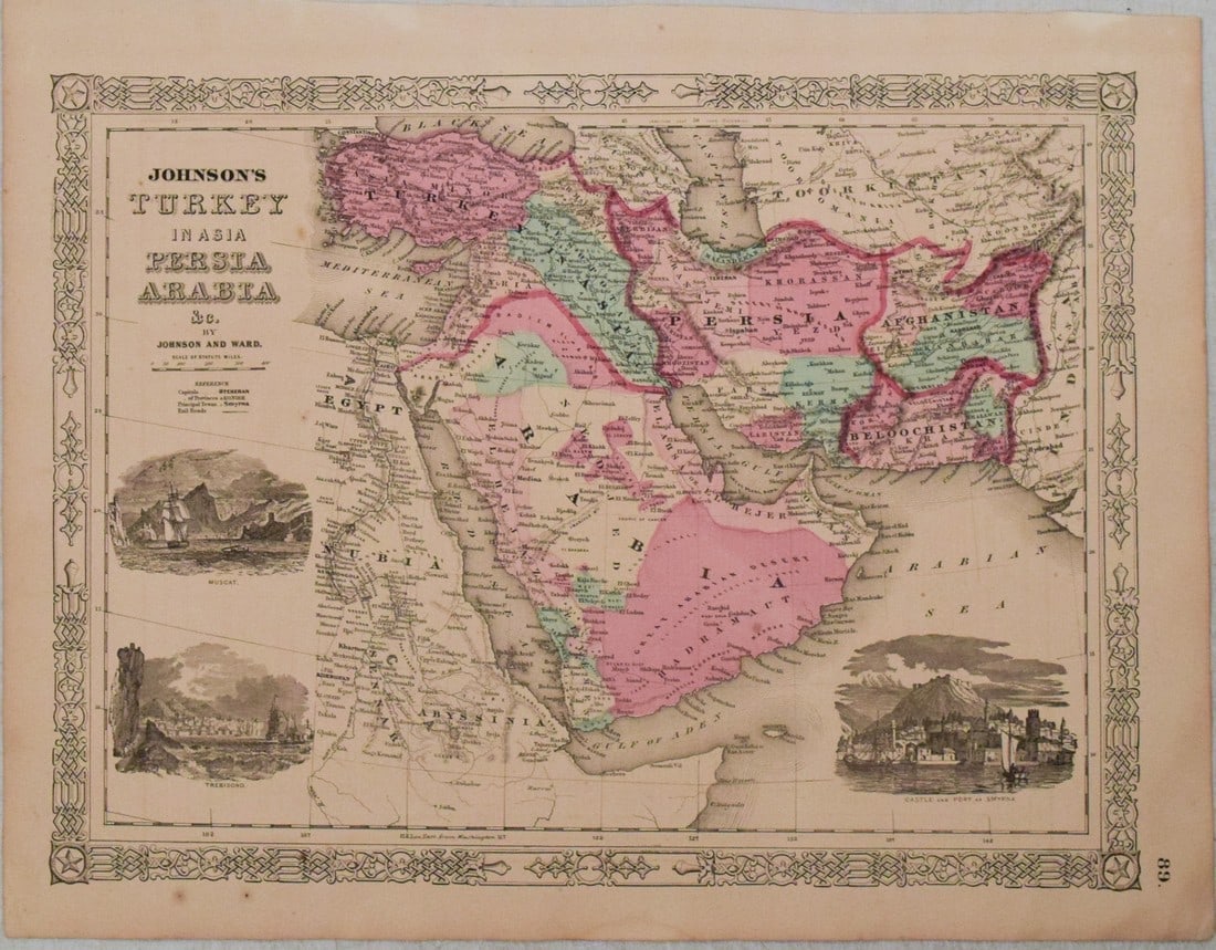1863 Johnson Map of Middle East -- Johnson's Turkey in Asia Persia Arabia &c. (1 of 1)