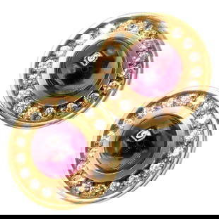 Rare! Vintage Kieselstein Cord 18k Yellow Gold Garnet Diamond Earrings 1997: Exuding timeless sophistication, these vintage Kieselstein Cord earrings from 1997 are masterfully crafted in 18k yellow gold. Glittering diamonds perfectly complement luscious garnets, creating a dra
